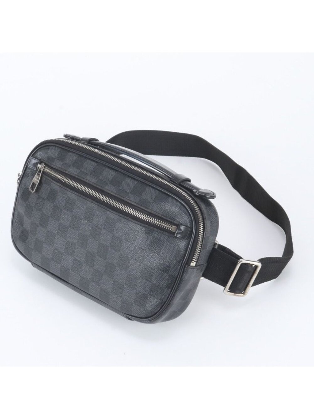 Louis Vuitton Damier Graphite Ambler Leather Belt Bag Crossbody Waist Pouch